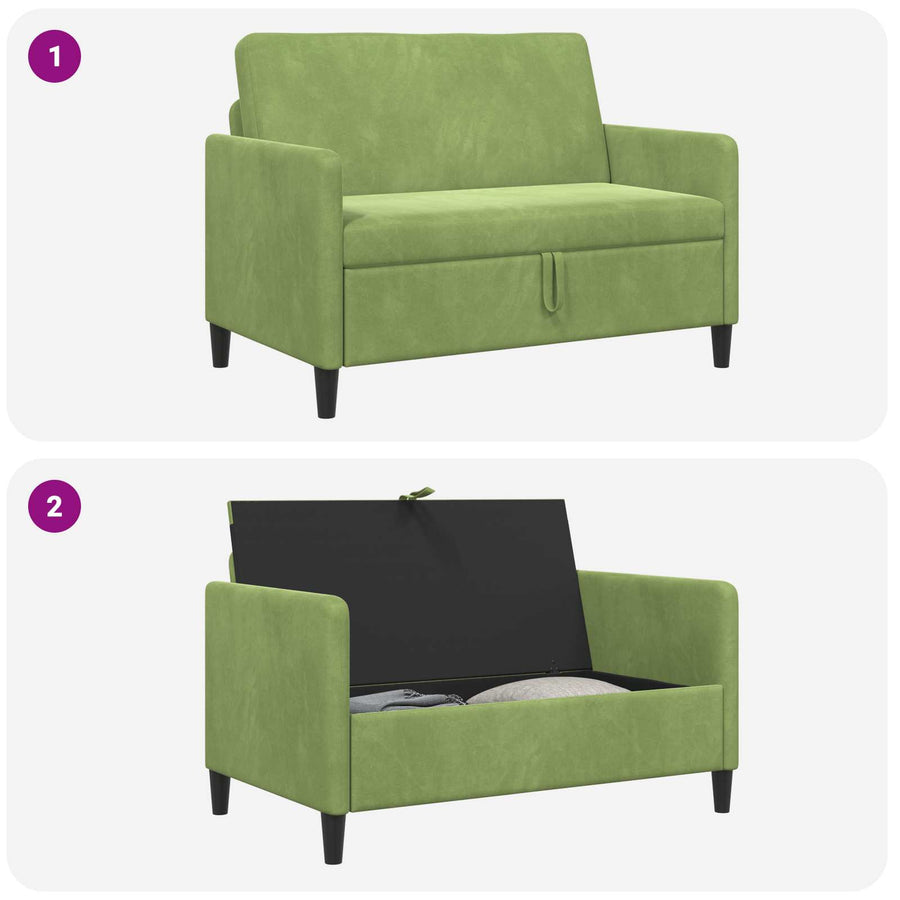 Bank met opslag Lichtgroen 122 x 78 x 87 cm Polyester