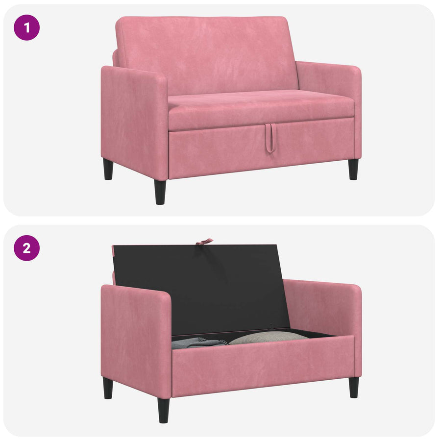 Bank met opslag Roze 122 x 78 x 87 cm Polyester