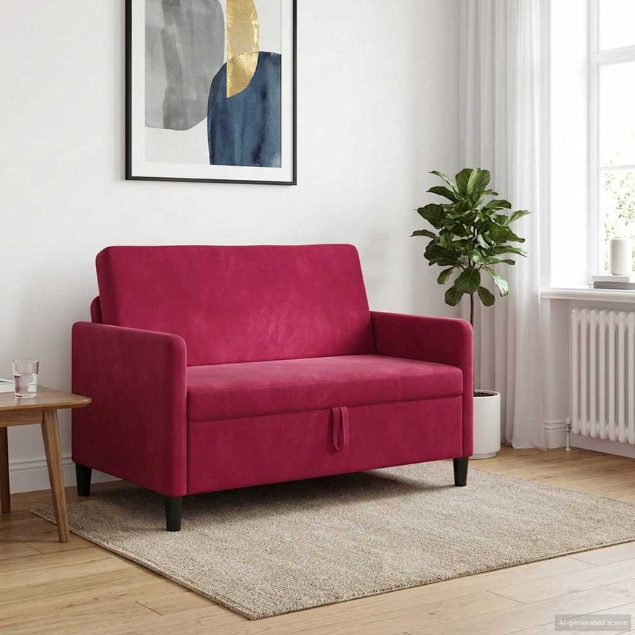 Bank met opslag Wijnrood 122 x 78 x 87 cm Polyester
