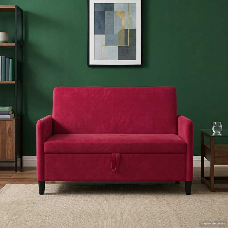 Bank met opslag Wijnrood 122 x 78 x 87 cm Polyester