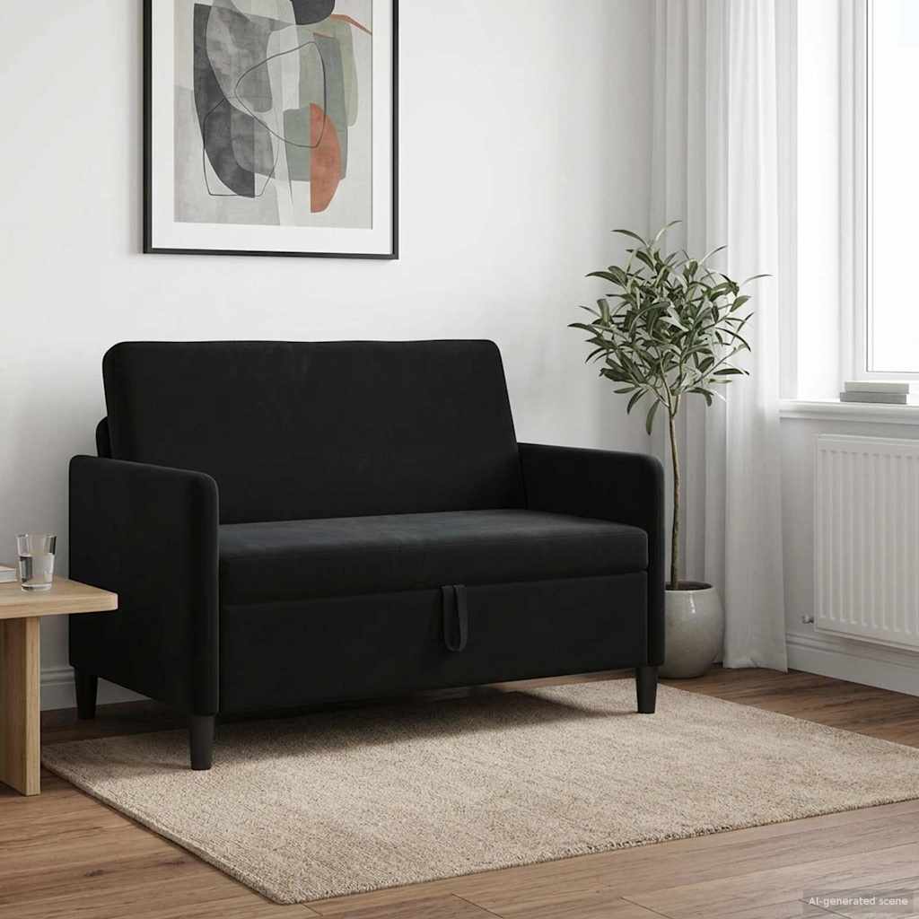 Bank met opslag Zwart 122 x 78 x 87 cm Polyester