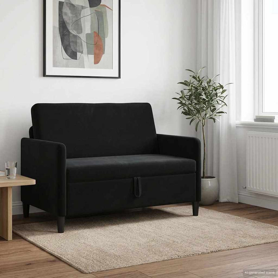 Bank met opslag Zwart 122 x 78 x 87 cm Polyester
