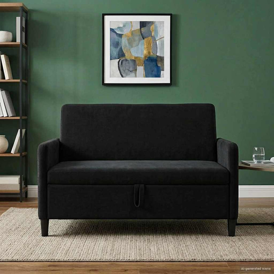 Bank met opslag Zwart 122 x 78 x 87 cm Polyester