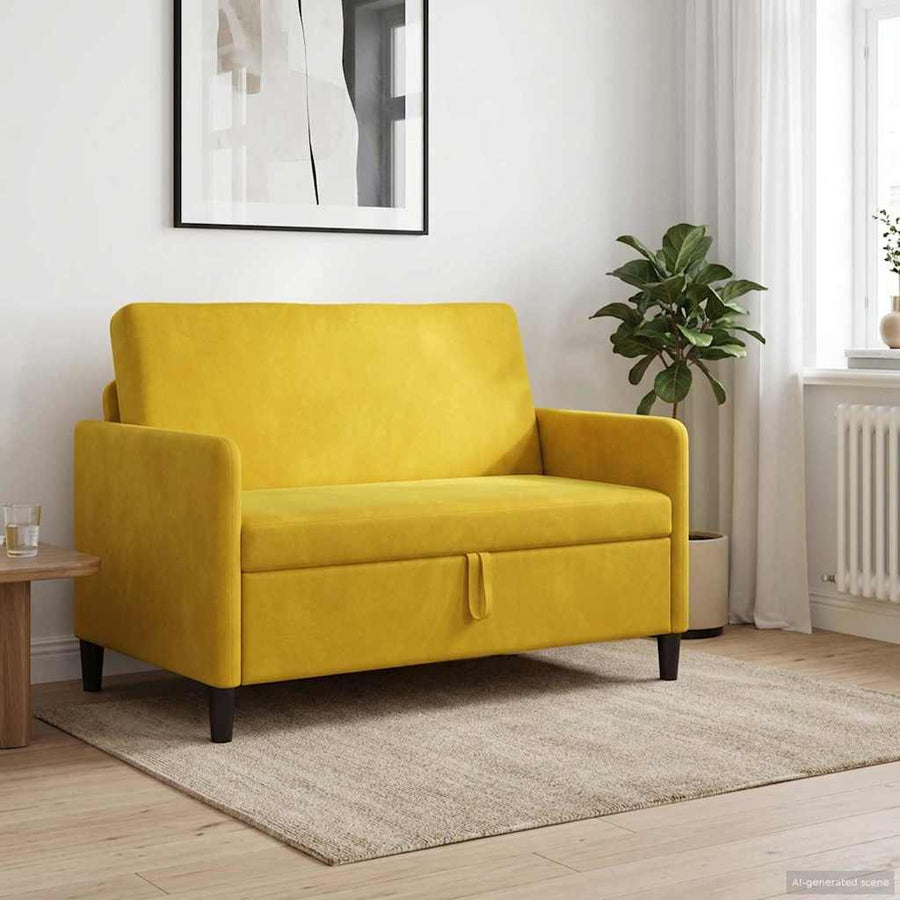 Bank met opslag Geel 122 x 78 x 87 cm Polyester