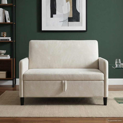 Bank met opslag Crèmekleurig 122 x 78 x 87 cm Polyester