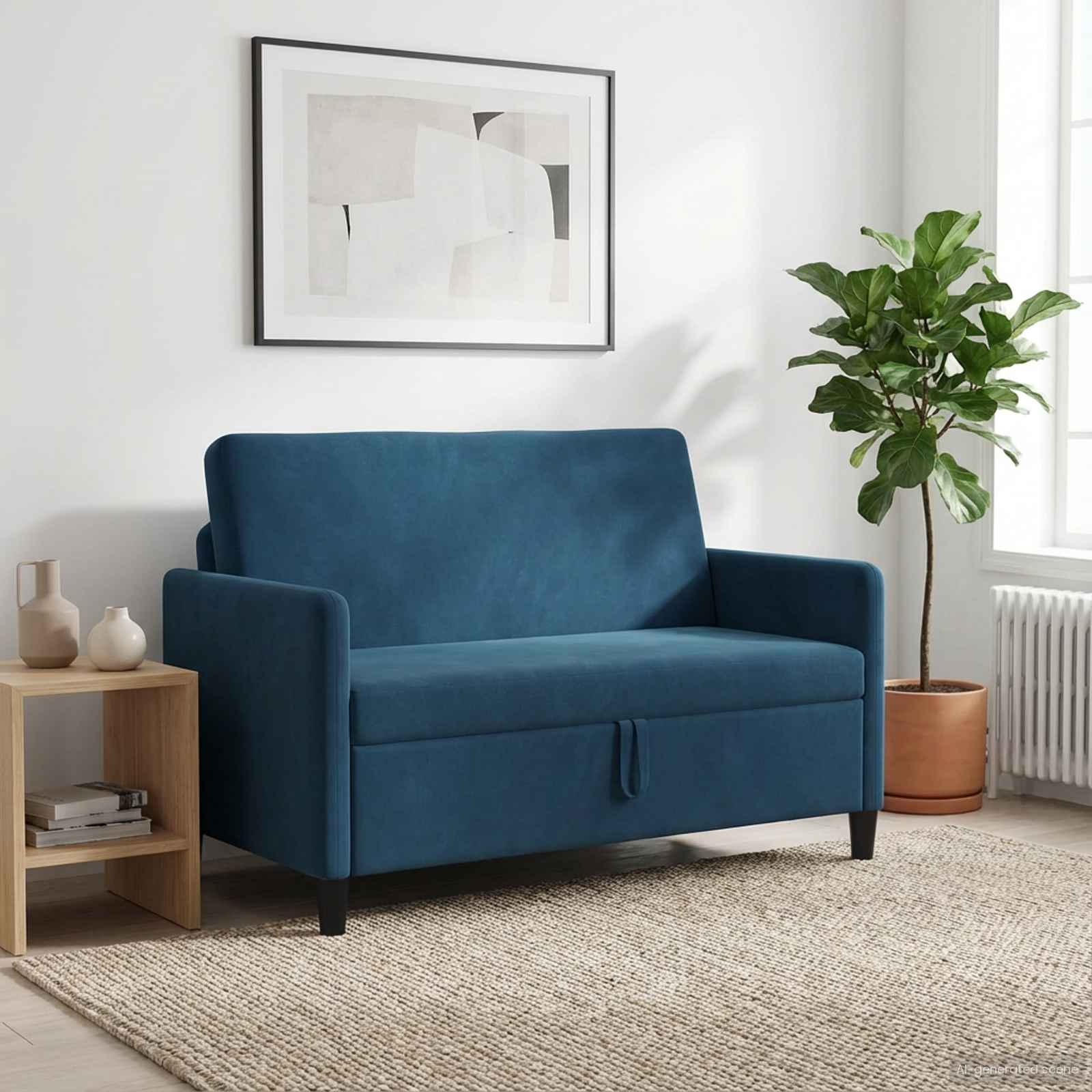 Bank met opslag Blauw 122 x 78 x 87 cm Polyester