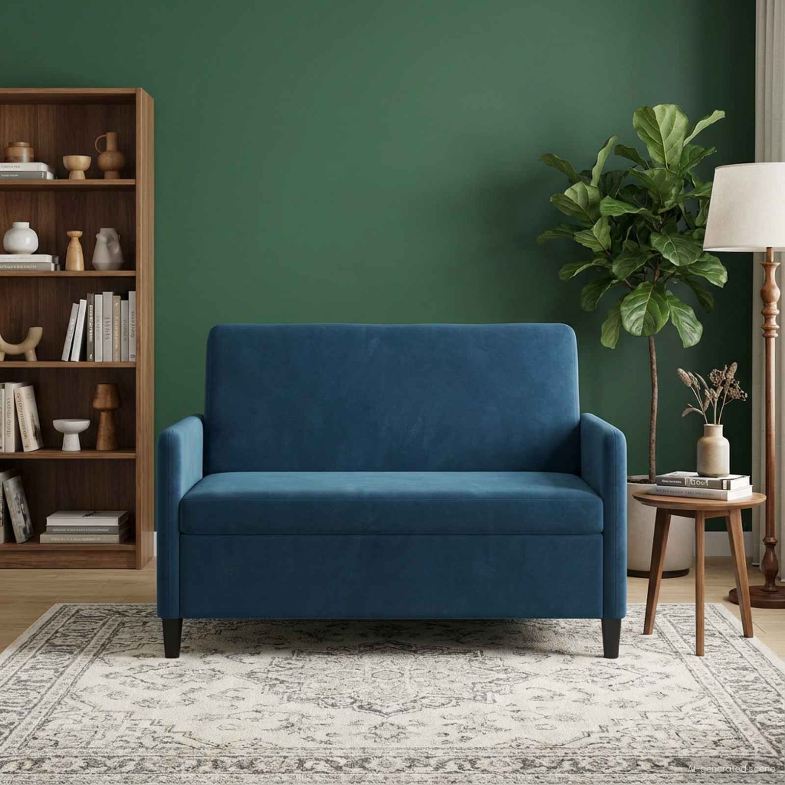 Bank met opslag Blauw 122 x 78 x 87 cm Polyester