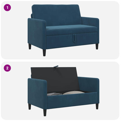 Bank met opslag Blauw 122 x 78 x 87 cm Polyester