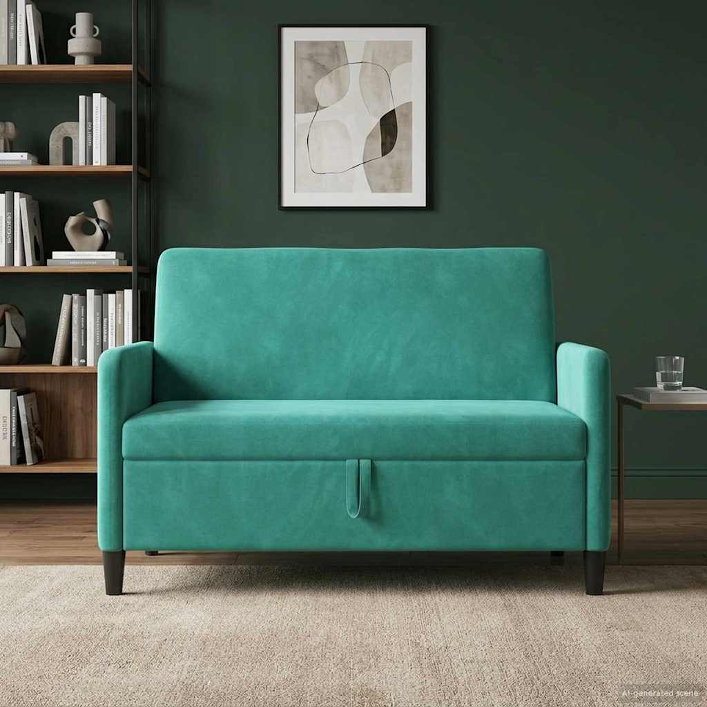 Bank met opslag Turquoise 122 x 78 x 87 cm Polyester
