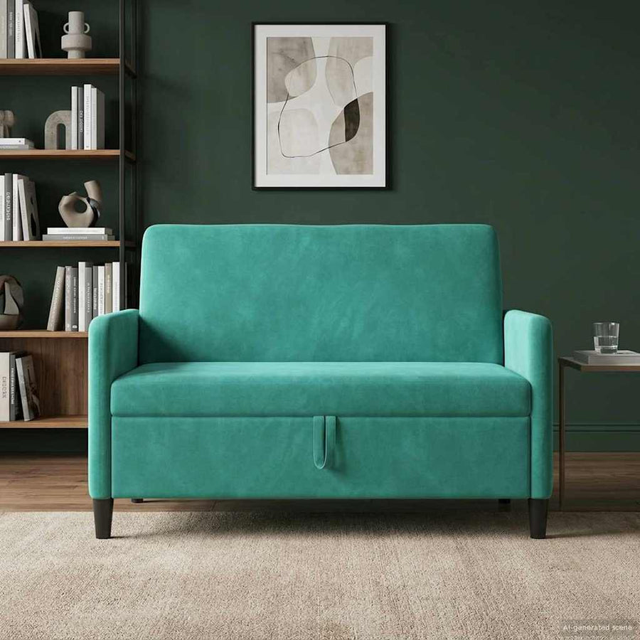 Bank met opslag Turquoise 122 x 78 x 87 cm Polyester