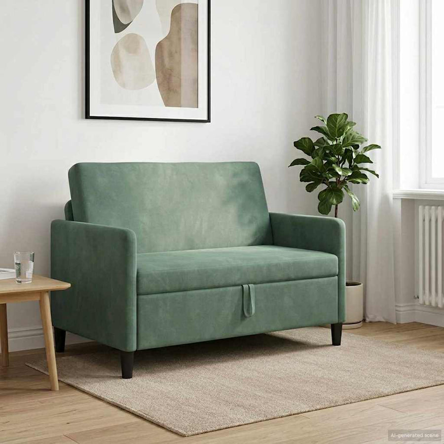 Bank met opslag Zeegroen 122 x 78 x 87 cm Polyester