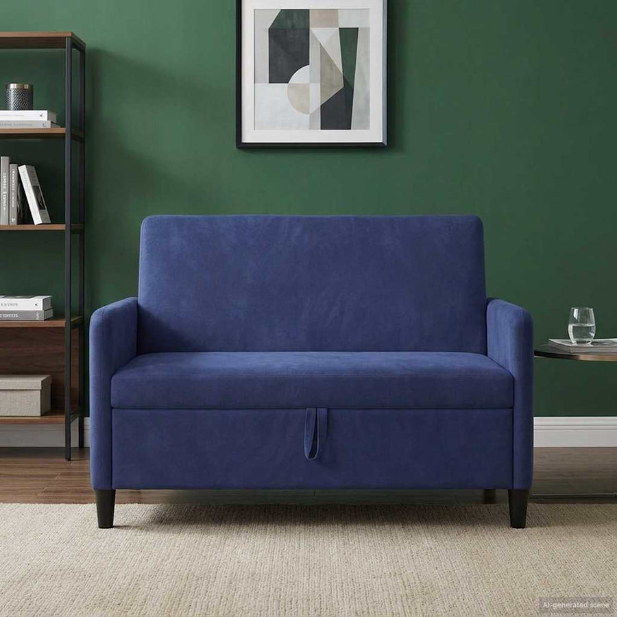 Bank met opslag Politieblauw 122 x 78 x 87 cm Polyester
