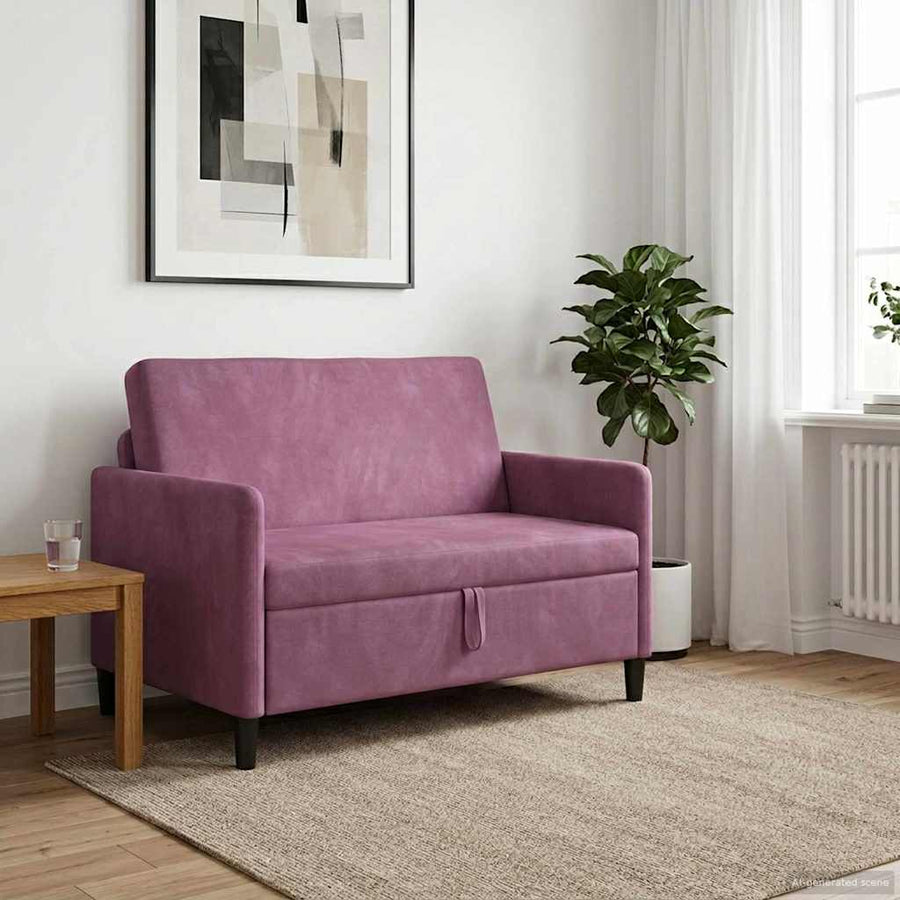 Bank met opslag Paars 122 x 78 x 87 cm Polyester