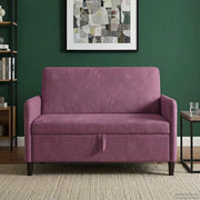 Bank met opbergruimte 122x78x87 cm paars polyester