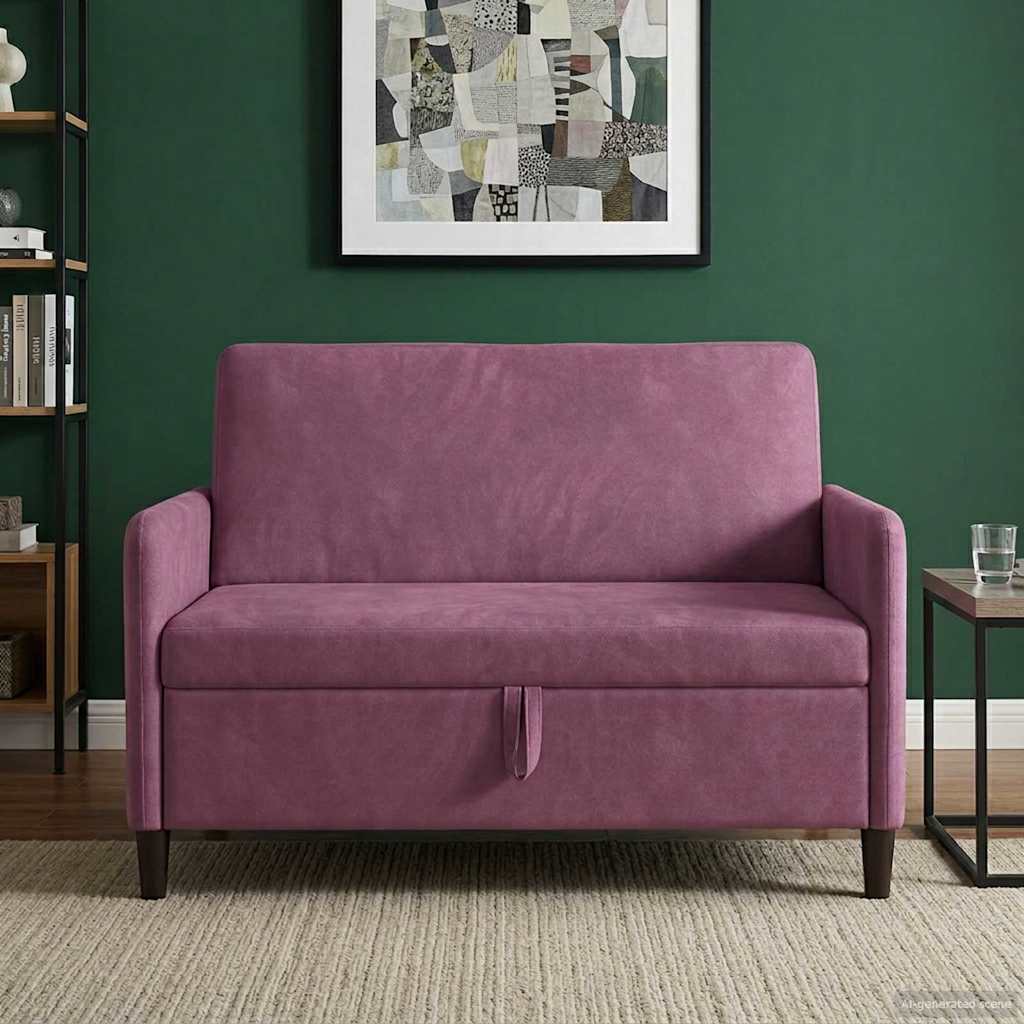 Bank met opslag Paars 122 x 78 x 87 cm Polyester