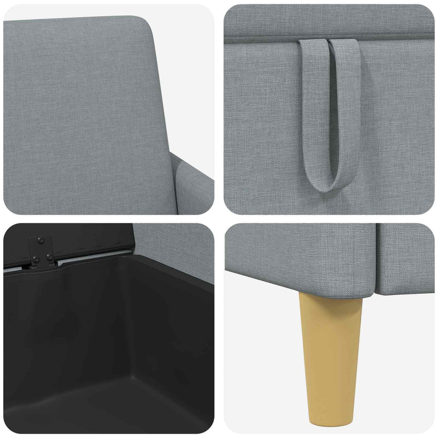 Bank met opslag Lichtgrijs 152 x 78 x 87 cm Polyester