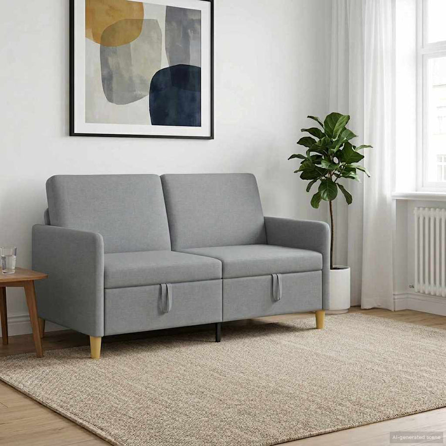Bank met opslag Lichtgrijs 152 x 78 x 87 cm Polyester