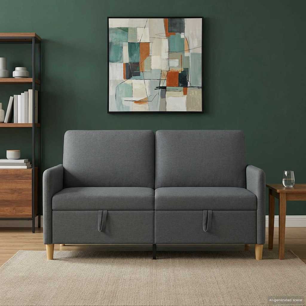 Bank met opslag Donkergrijs 152 x 78 x 87 cm Polyester