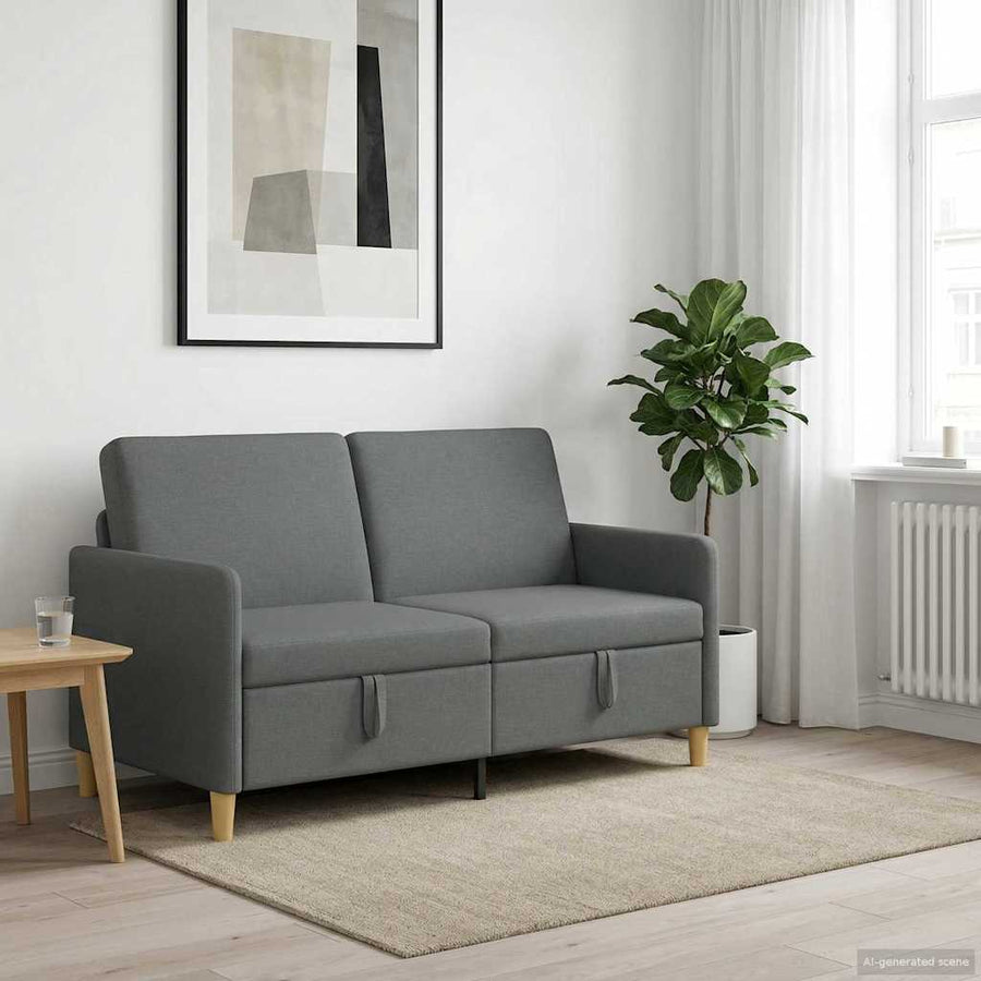 Bank met opslag Donkergrijs 152 x 78 x 87 cm Polyester