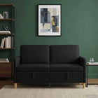 Bank met opbergruimte 152x78x87 cm zwart polyester