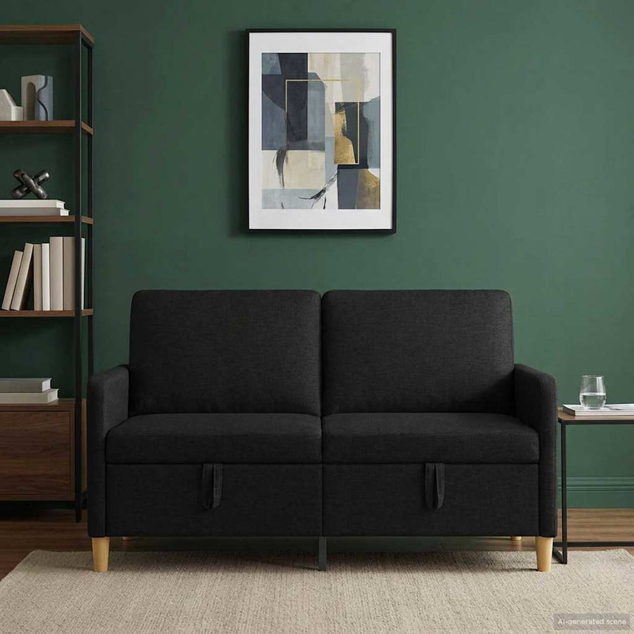 Bank met opslag Zwart 152 x 78 x 87 cm Polyester