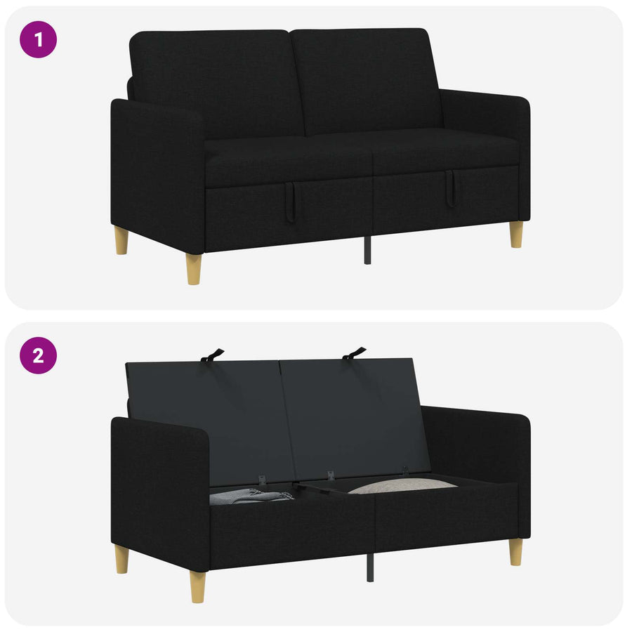 Bank met opslag Zwart 152 x 78 x 87 cm Polyester