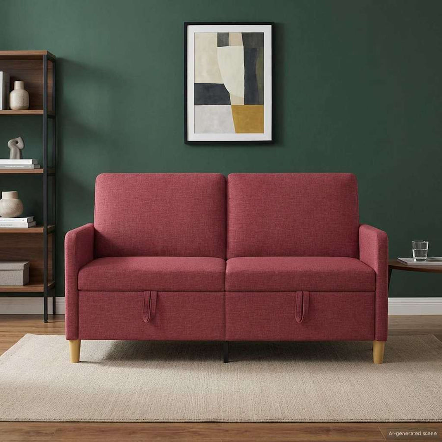 Bank met opslag Wijnrood 152 x 78 x 87 cm Polyester