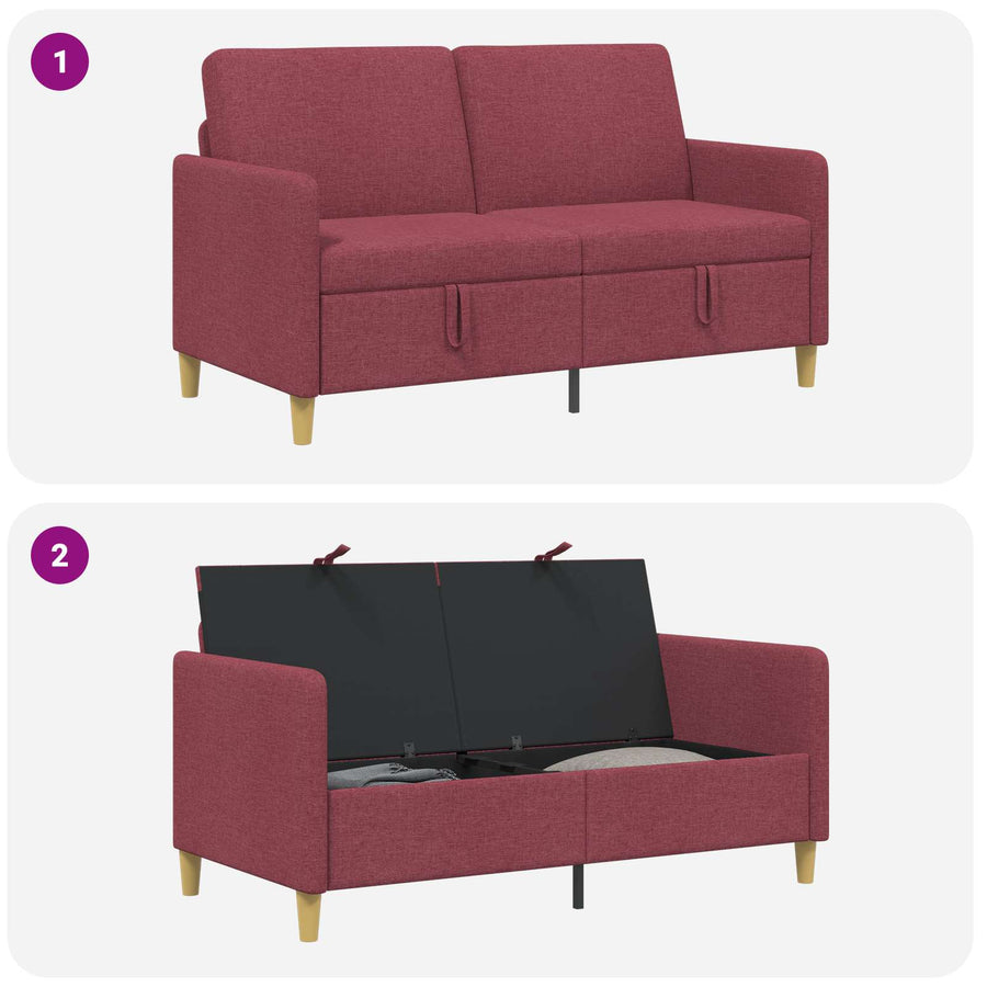 Bank met opslag Wijnrood 152 x 78 x 87 cm Polyester