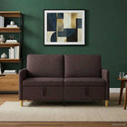 Opbergbank donkerbruin 152x78x87 cm polyester