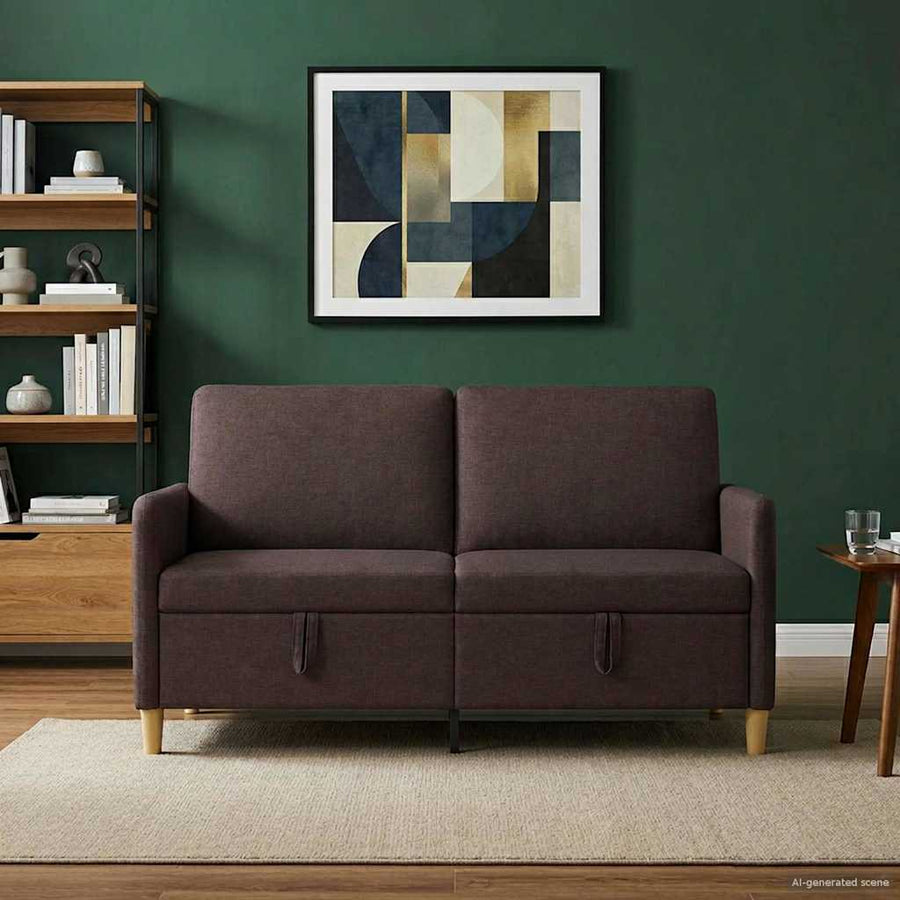 Bank met opslag Donkerbruin 152 x 78 x 87 cm Polyester