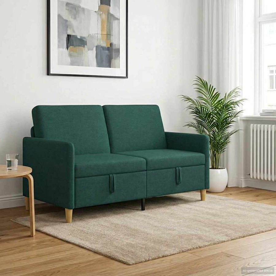 Bank met opslag Donkergroen 152 x 78 x 87 cm Polyester