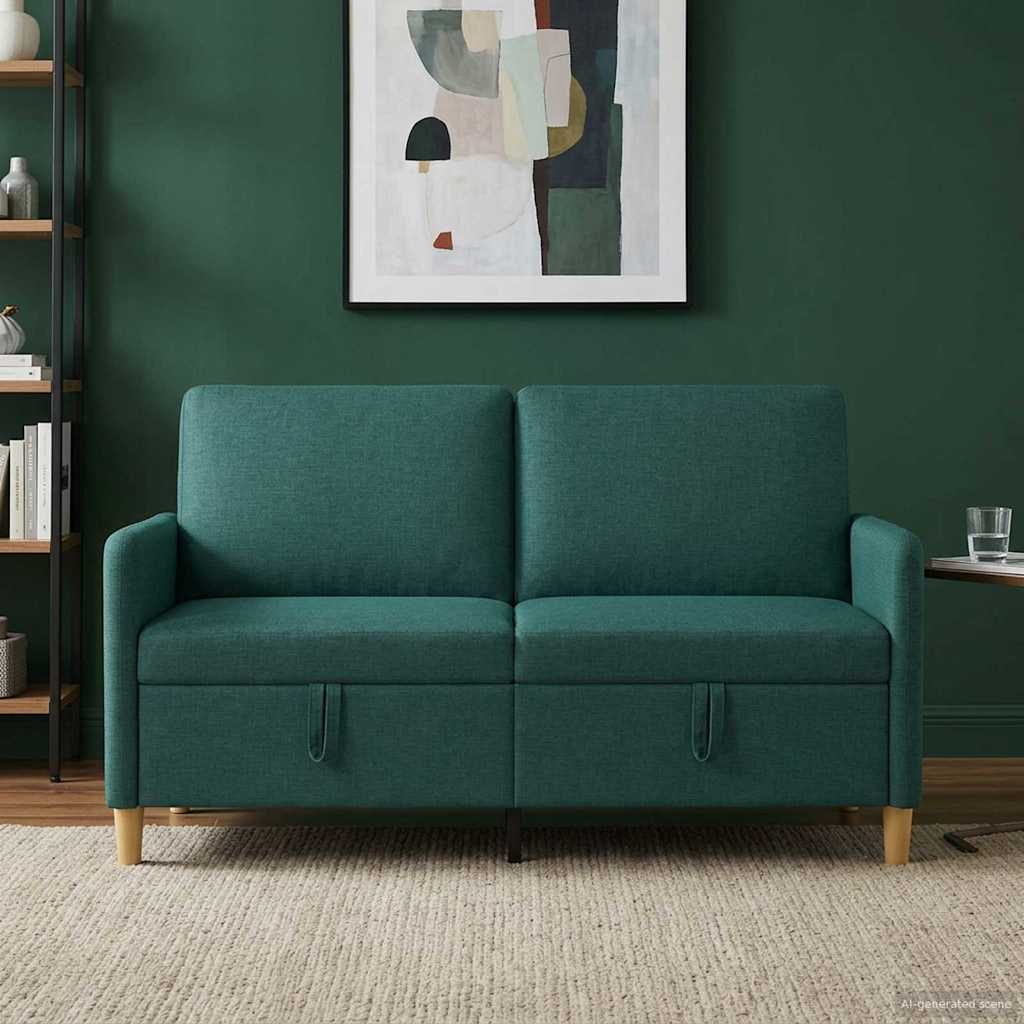 Bank met opslag Donkergroen 152 x 78 x 87 cm Polyester