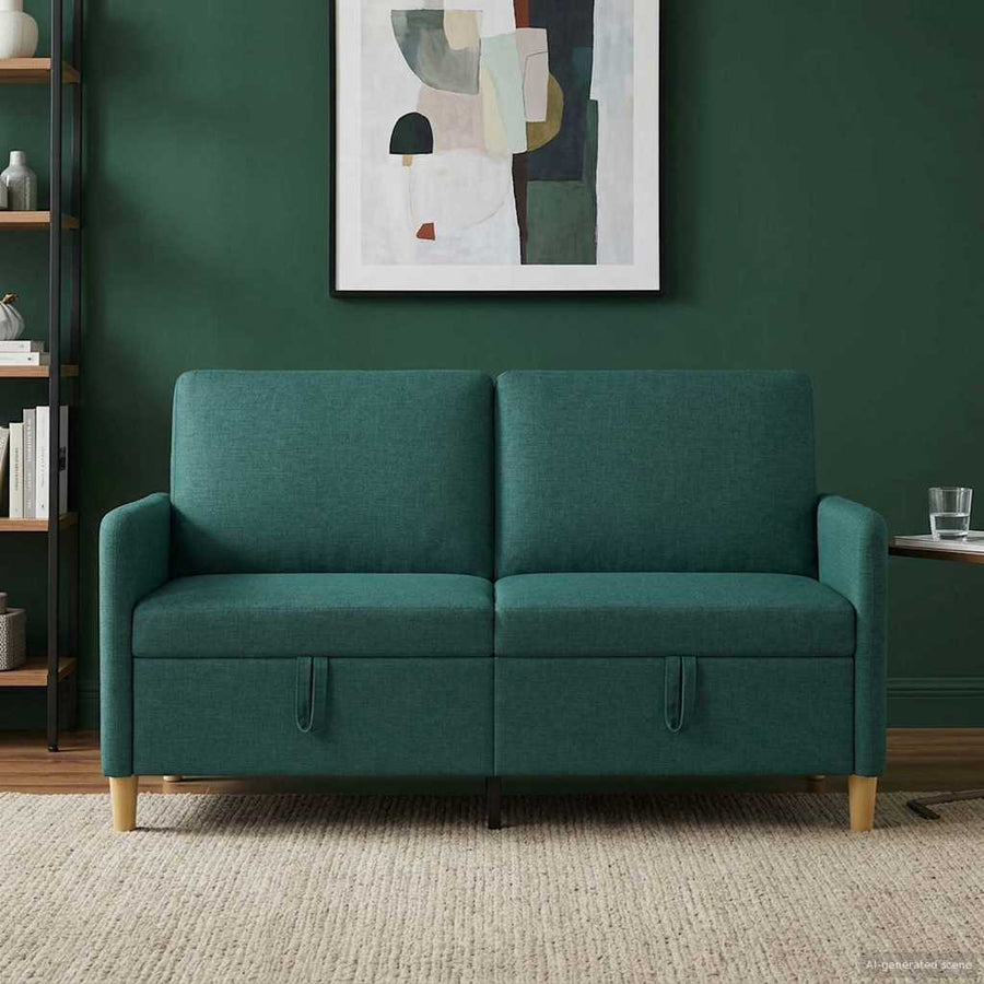 Bank met opslag Donkergroen 152 x 78 x 87 cm Polyester