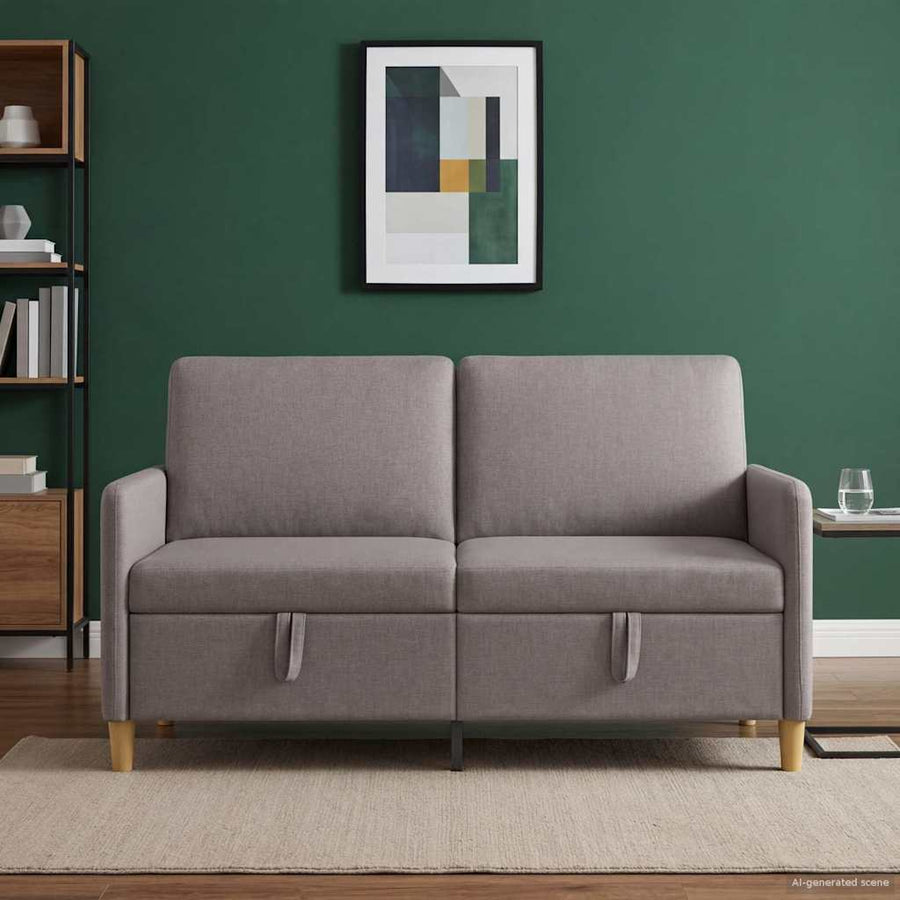 Bank met opslag Taupe 152 x 78 x 87 cm Polyester