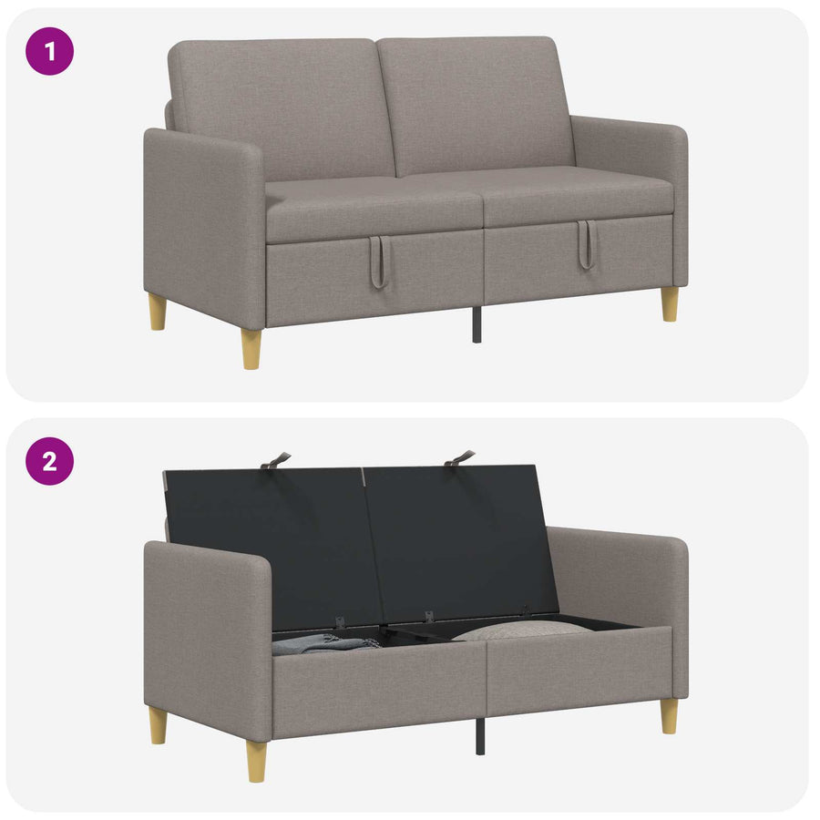 Bank met opslag Taupe 152 x 78 x 87 cm Polyester