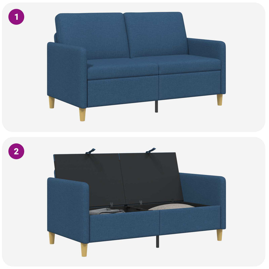 Bank met opslag Blauw 152 x 78 x 87 cm Polyester