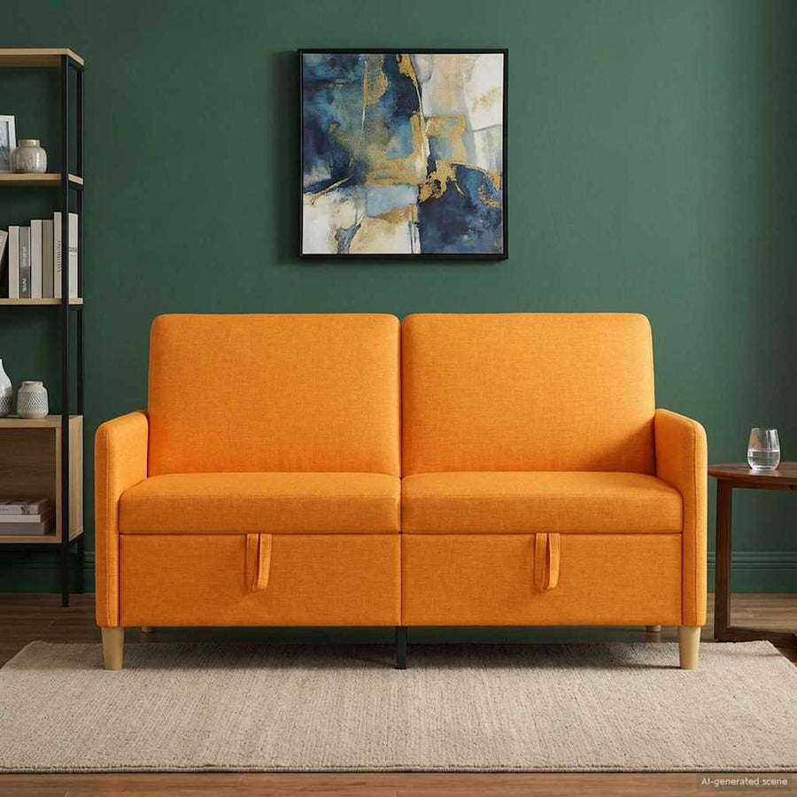 Bank met opslag Donkergeel 152 x 78 x 87 cm Polyester