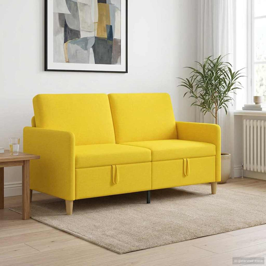 Bank met opslag Lichtgeel 152 x 78 x 87 cm Polyester