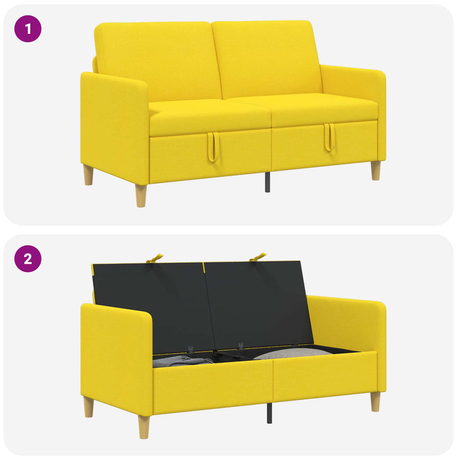 Bank met opslag Lichtgeel 152 x 78 x 87 cm Polyester