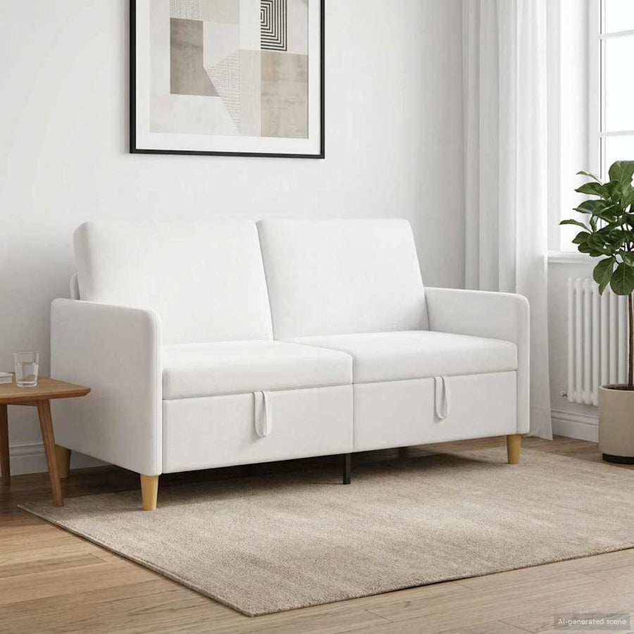 Bank met opslag Wit 152 x 78 x 87 cm Polyester