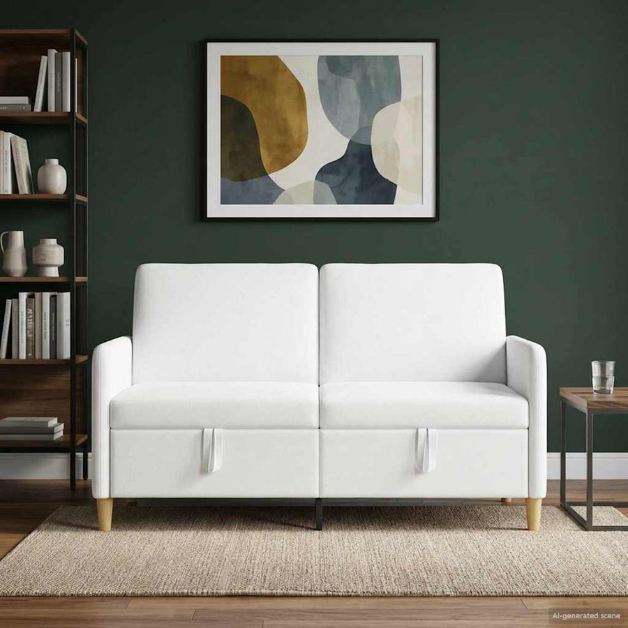 Bank met opslag Wit 152 x 78 x 87 cm Polyester