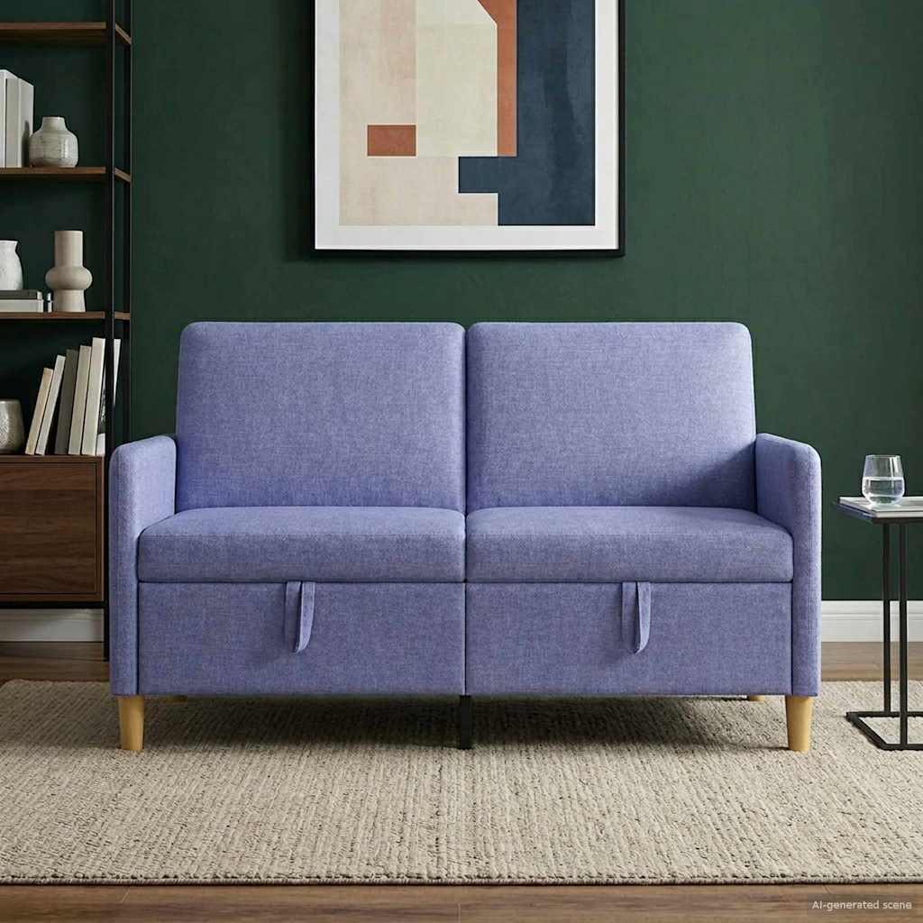 Bank met opslag Jeans Blauw 152 x 78 x 87 cm Polyester