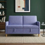 Bank met opbergruimte jeans blauw 152x78x87 cm