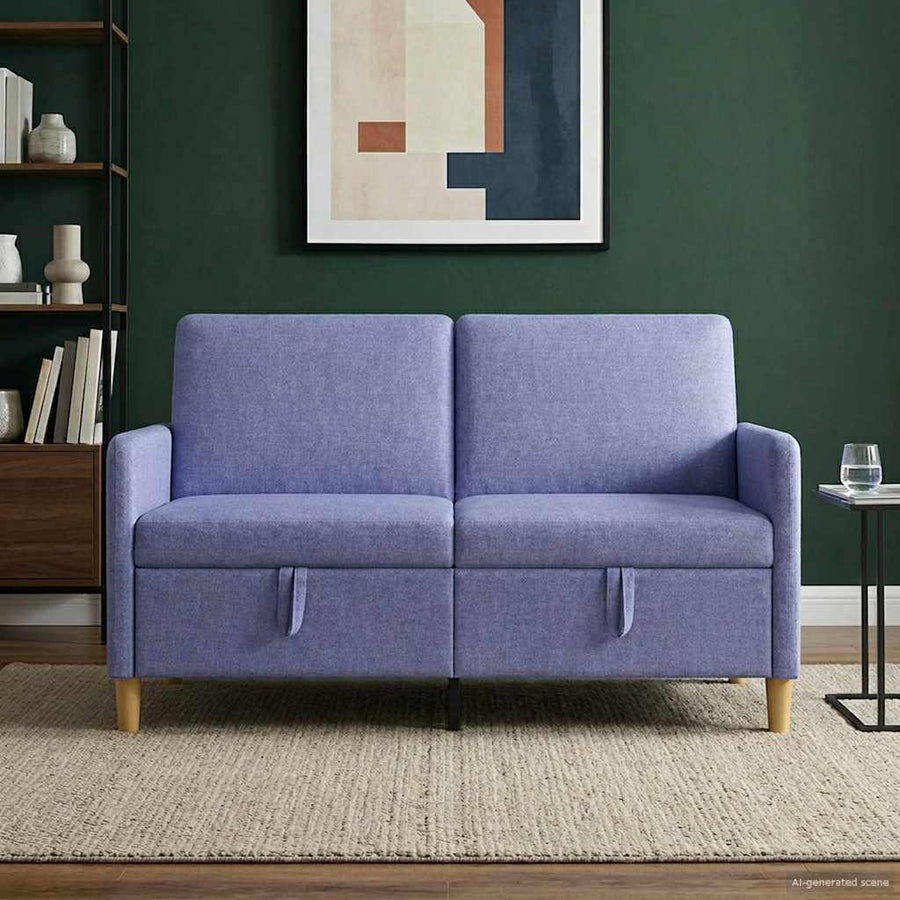 Bank met opslag Jeans Blauw 152 x 78 x 87 cm Polyester