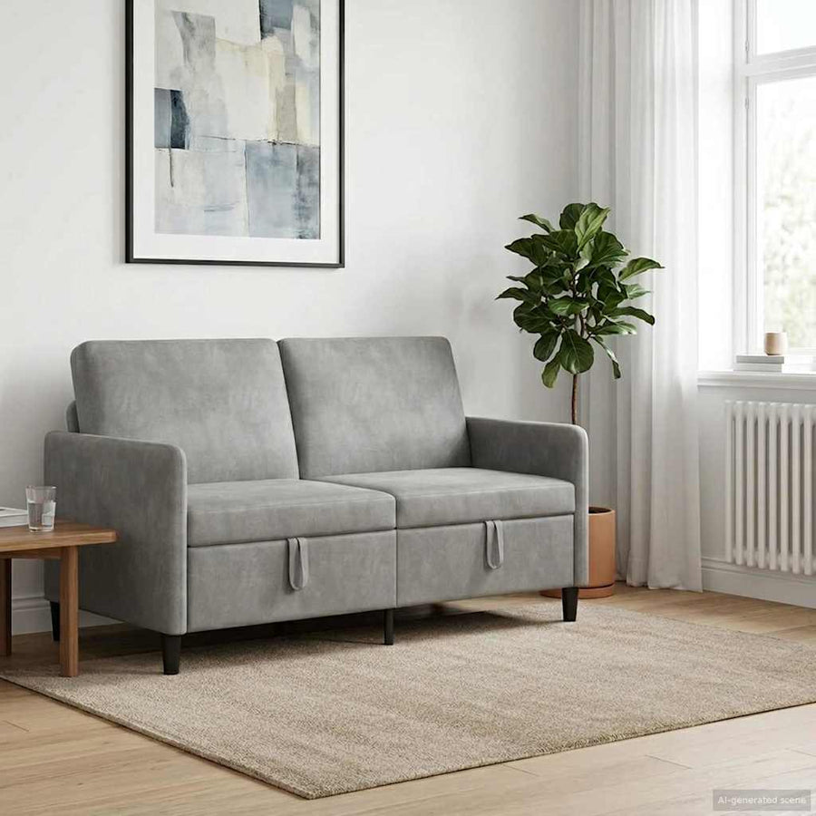 Bank met opslag Lichtgrijs 152 x 78 x 87 cm Polyester
