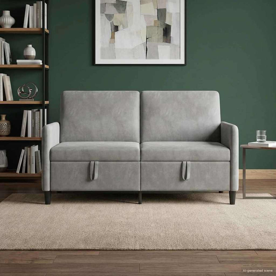 Bank met opslag Lichtgrijs 152 x 78 x 87 cm Polyester