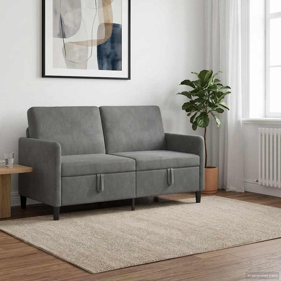 Bank met opslag Donkergrijs 152 x 78 x 87 cm Polyester