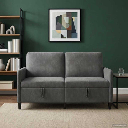 Bank met opslag Donkergrijs 152 x 78 x 87 cm Polyester