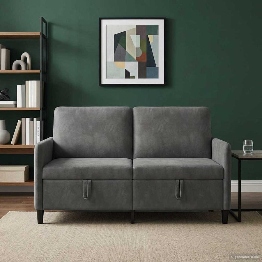 Bank met opslag Donkergrijs 152 x 78 x 87 cm Polyester