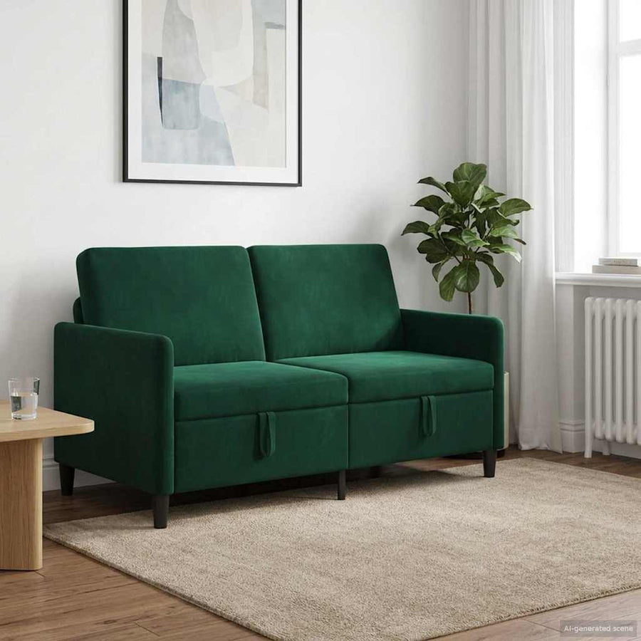 Bank met opslag Donkergroen 152 x 78 x 87 cm Polyester